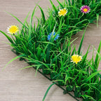 Artificial Grass Turf Mat with Flowers | Fake Green Lawn Decor Artificial Turf Mat Richie's