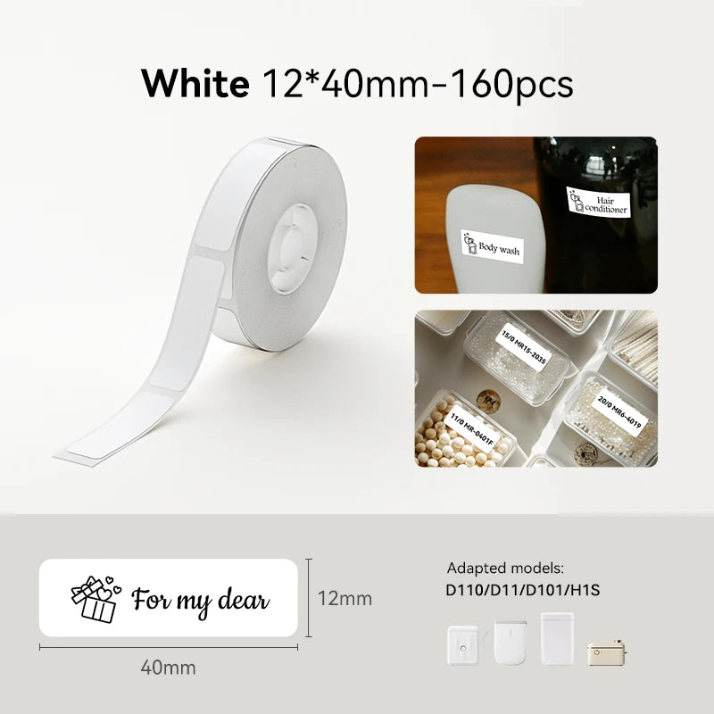 Niimbot Thermal Labels for D11 D110 – Waterproof UV Stickers Thermal Label Stickers Richie's White 1240