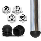 12 Pcs Round Furniture Tube Plugs Non-Slip Black Floor Leg Caps Furniture Leg Caps Richie's