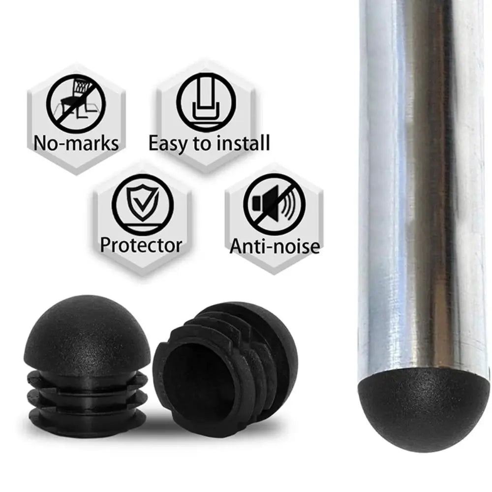 12 Pcs Round Furniture Tube Plugs Non-Slip Black Floor Leg Caps Furniture Leg Caps Richie's