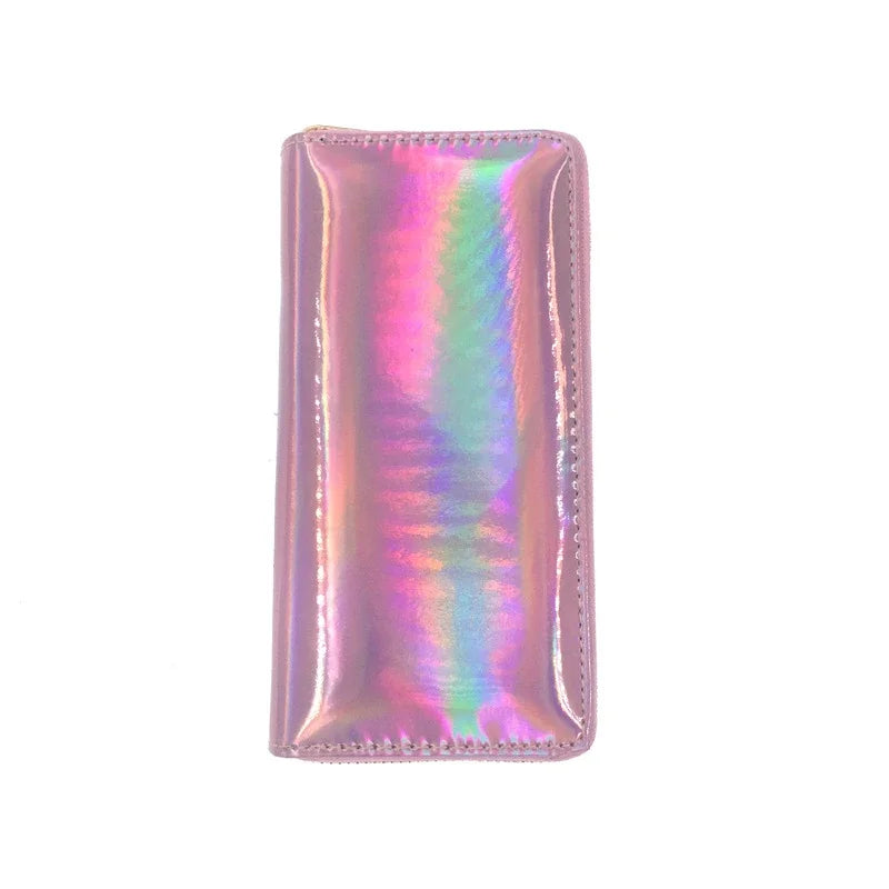 Holographic Laser Women's Wallet Long Zipper Purse & Card Holder Women's Long Wallet Richie's Pink China Mainland