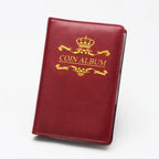 PU Leather Coin Album 120 Pockets – Crown & Rose Design Coin Collection Album Richie's Crown Red