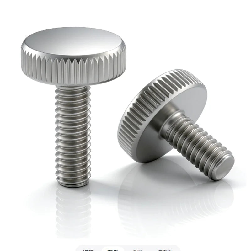 5pcs Stainless Steel Knurled Thumb Screws M3 M4 M5 Flat Head Thumb Screws Richie's