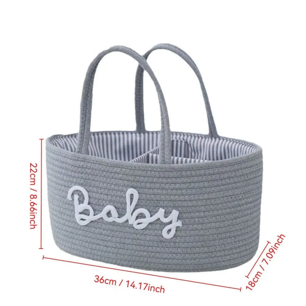 Cotton Rope Diaper Storage Basket – Foldable Nappy Organiser Baby Storage Basket Richie's