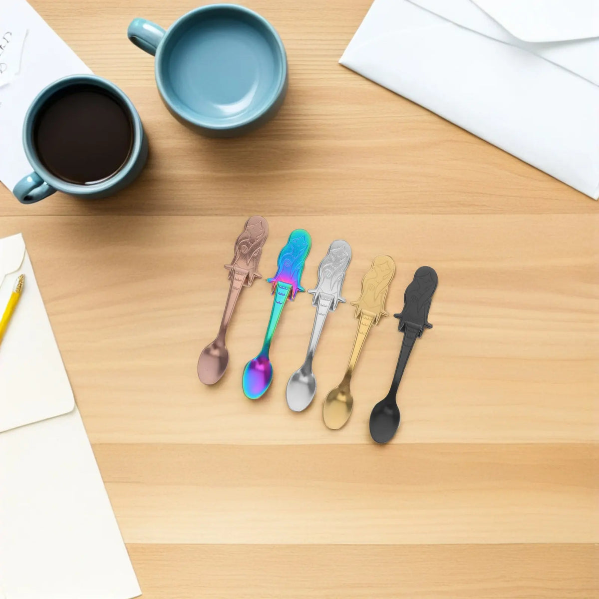 5-Piece Mermaid Handle Stainless Steel Coffee Spoon Set Decorative Spoon Set Richie's