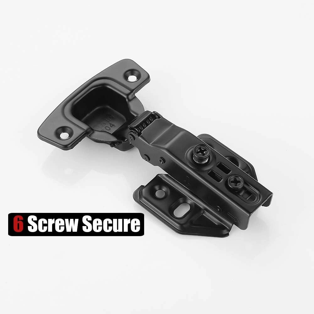 4-Pack Matte Black Soft-Close Cabinet Hinges 100° Full Overlay Cabinet Hinges Richie's