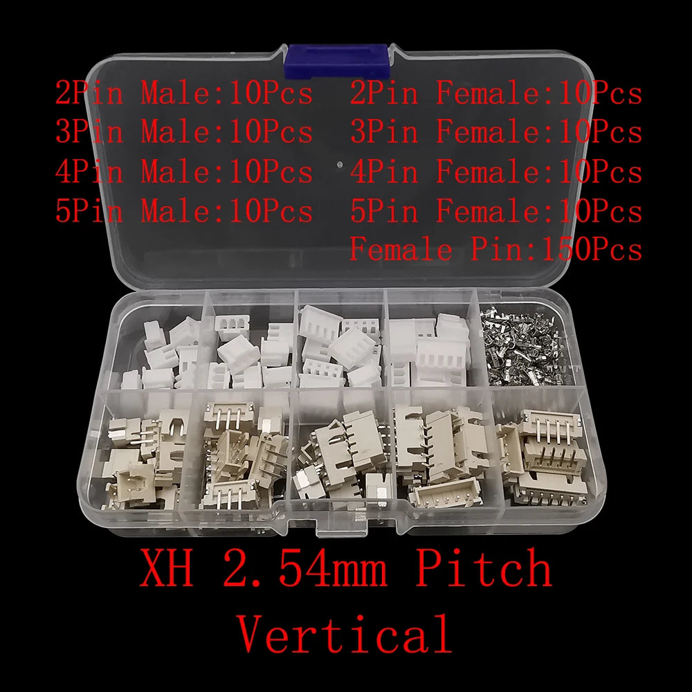 JST Connector Kit – Multi-Pitch Male & Female Housing Terminal Set Connector Terminal Kit Richie's XH 2.54mm Vertical