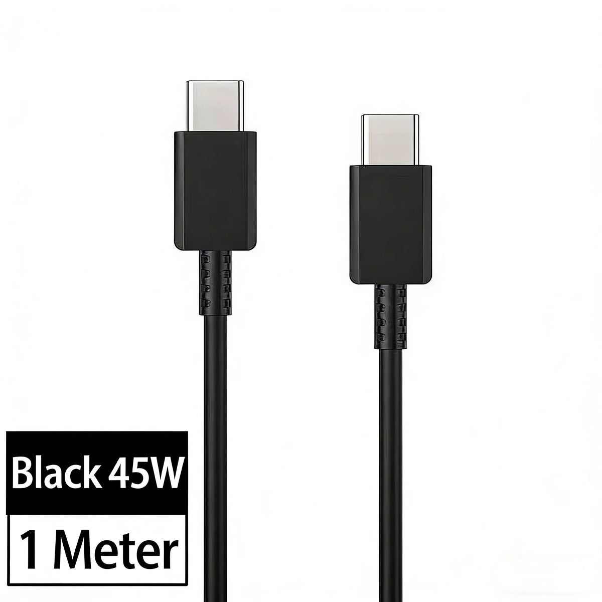 FUCHU 5A 45W USB-C to USB-C Fast Charging Cable | PD Cord USB-C Charging Cable Richie's Black 1m