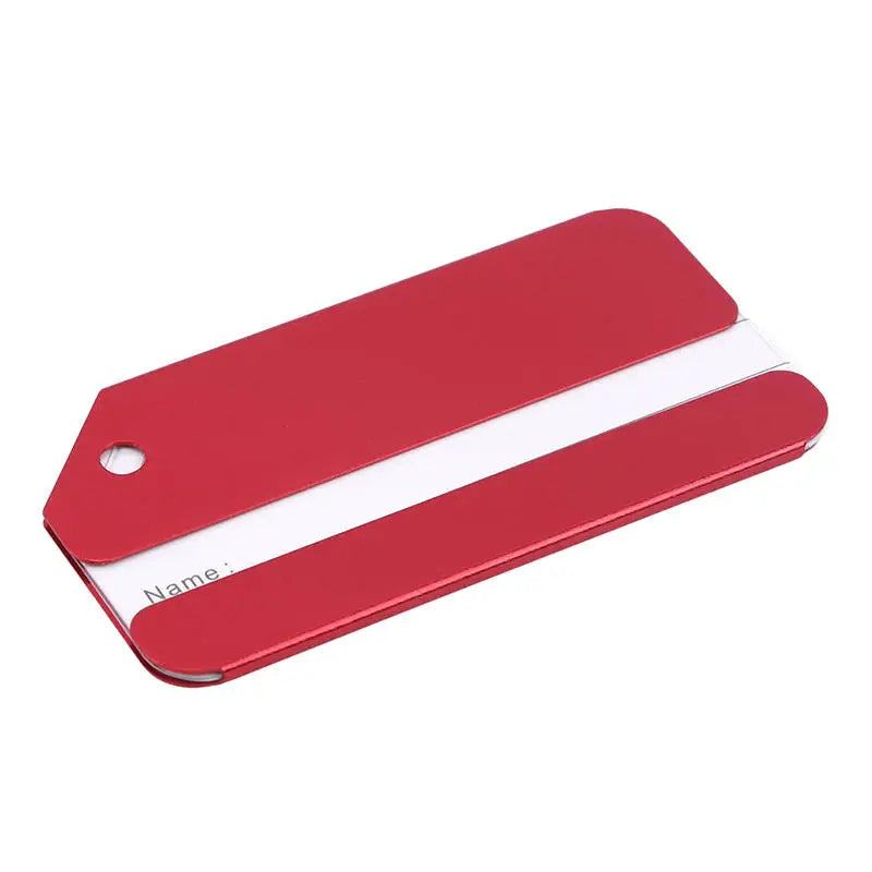 Aluminium Luggage Tag – Metal Name & Address Label Holder Luggage Tag Richie's Red