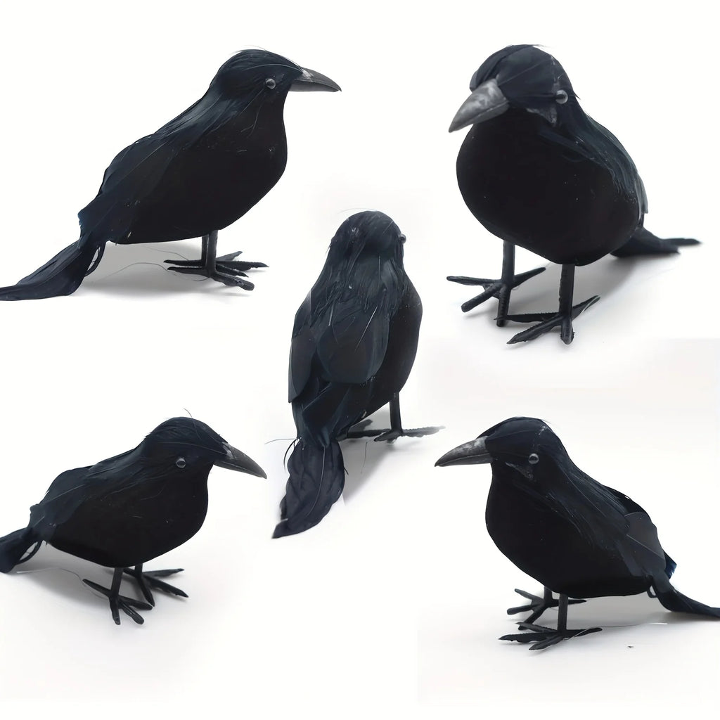 Realistic Black Raven Set – Halloween Decor Props Halloween Decor Prop Richie's