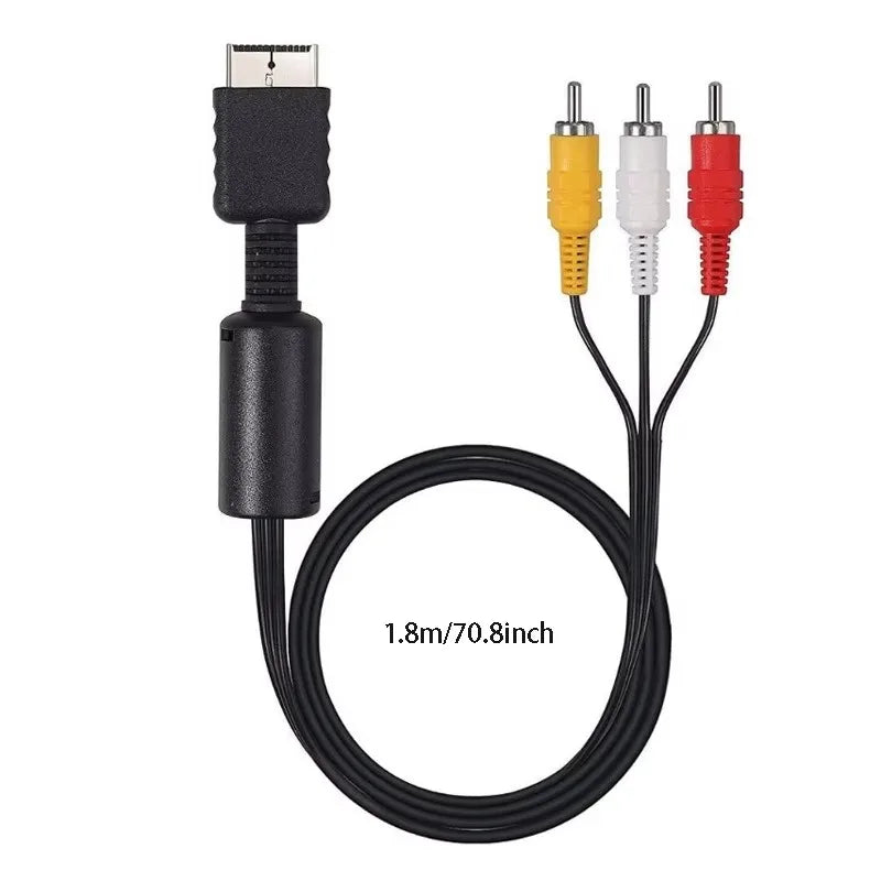 1.8m RCA AV Cable for PS1 PS2 PS3 PlayStation to TV Monitor AV Cable Richie's