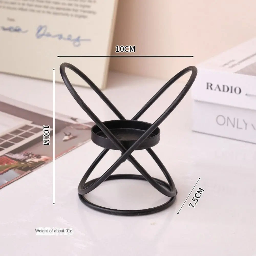 Modern Iron Candlestick Holder – Retro Gold & Black Table Decor Candlestick Holder Richie's Black-1 Head