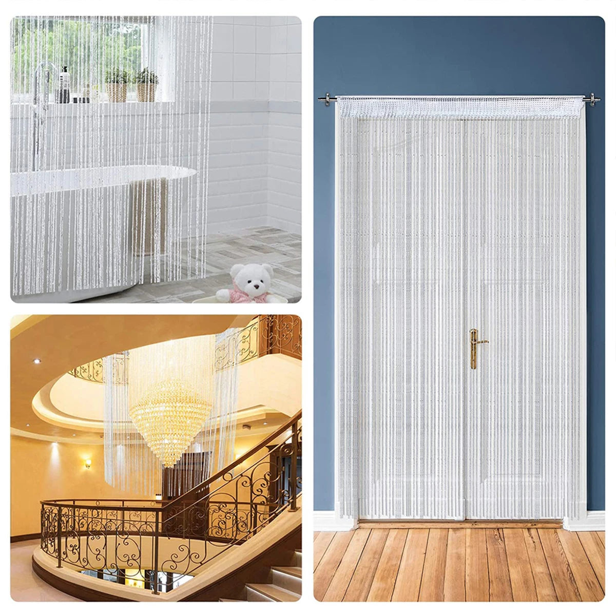 Tassel String Door Curtain Beaded Room Divider 100x200cm Tassel String Curtain Richie's