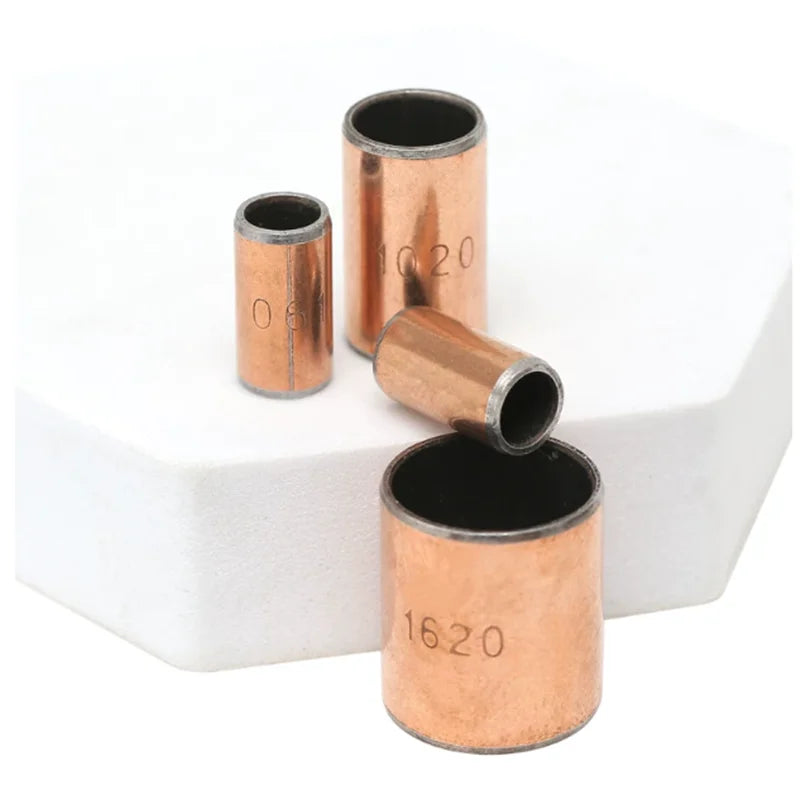 2-Pack PTFE Composite Copper Bushing Self-Lubricating Oil-Free Bearing Plain Bearing Bushing Richie's