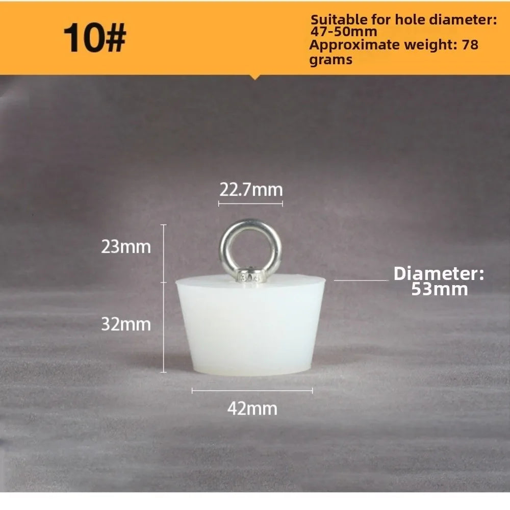 Tapered Silicone Stopper with Steel D-Ring | Universal Tube Plug Silicone Drain Stopper Richie's 10