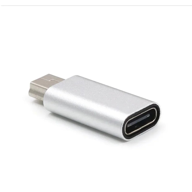 Mini USB to USB-C Adapter 5-Pin Data Transfer Connector USB Adapter Richie's Silver