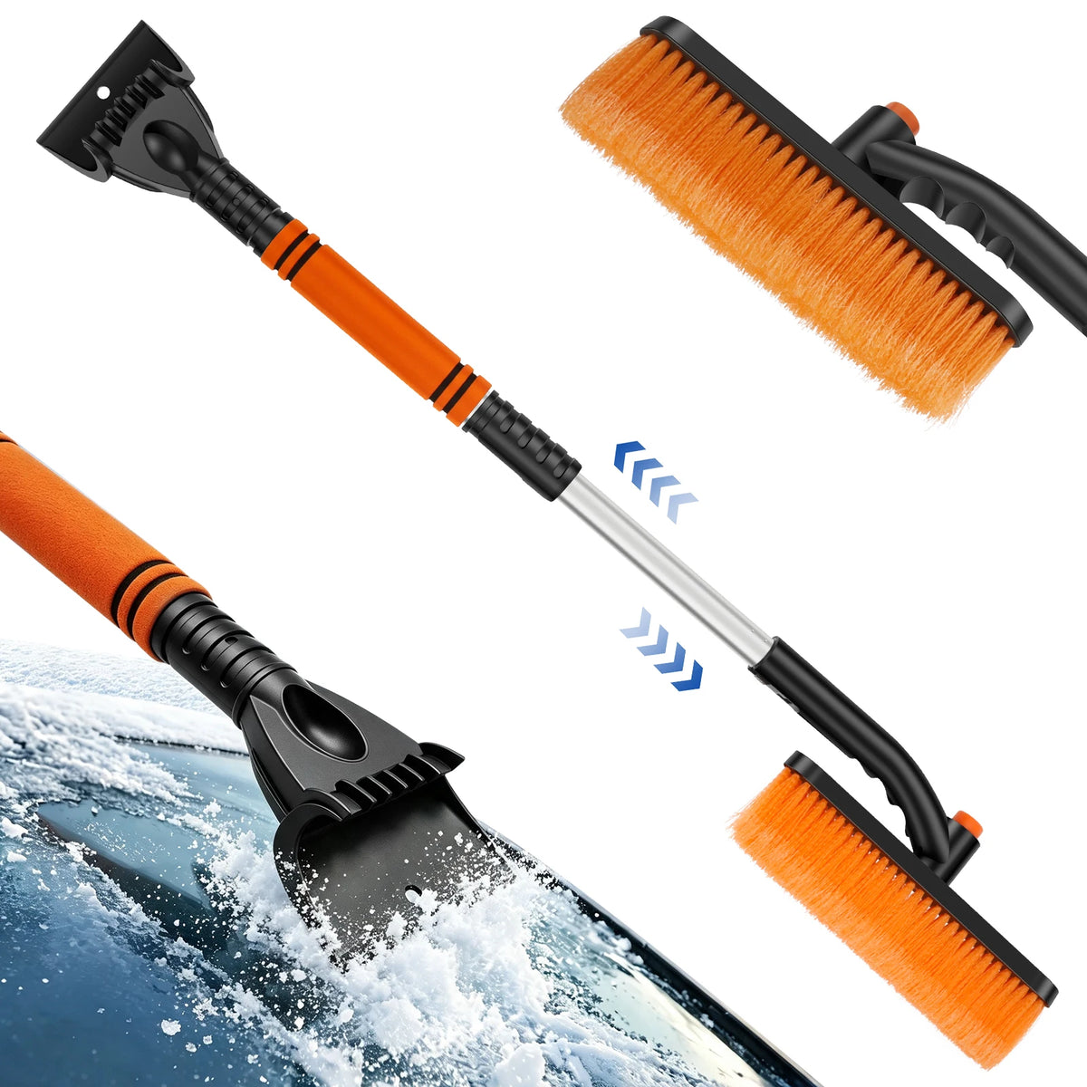 Extendable Car Snow Brush & Ice Scraper – 65–80cm Telescopic Car Snow Brush Richie's