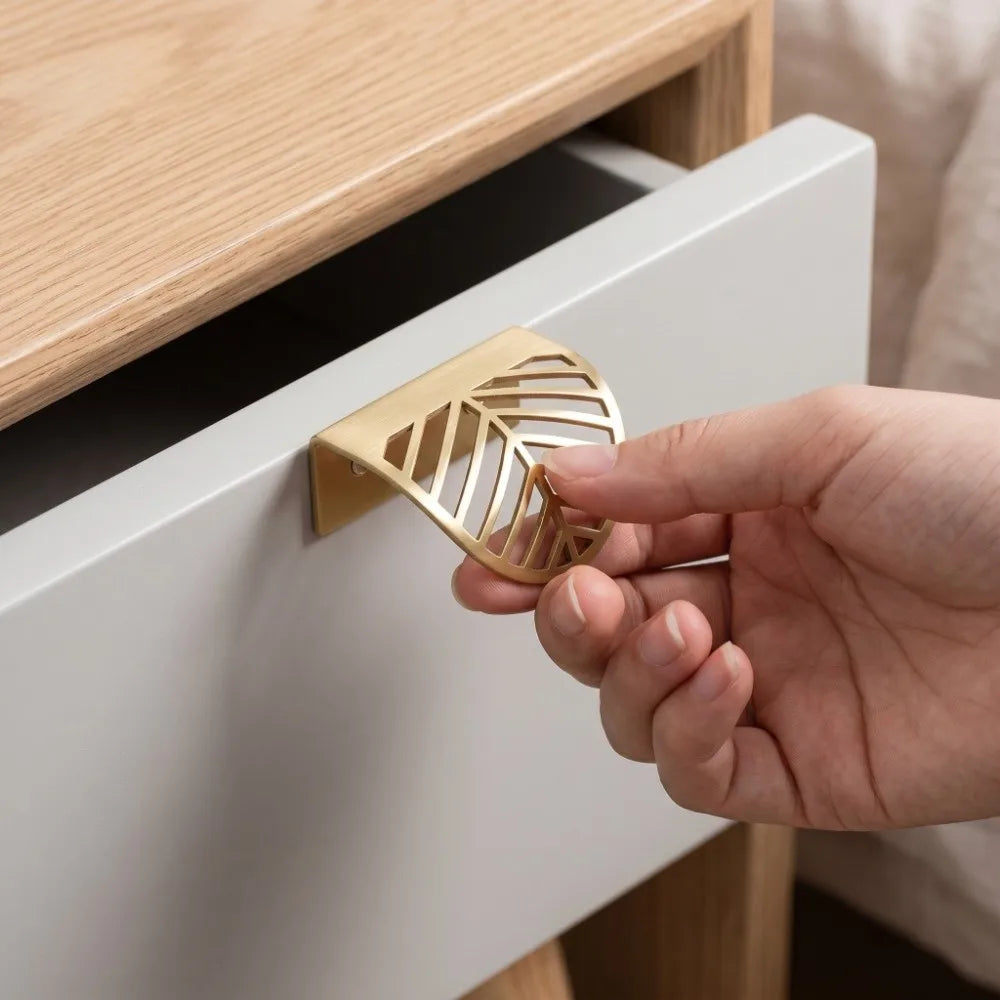 4pcs Gold Leaf Cabinet Pulls – Zinc Alloy Drawer Knobs Cabinet Drawer Pulls Richie's