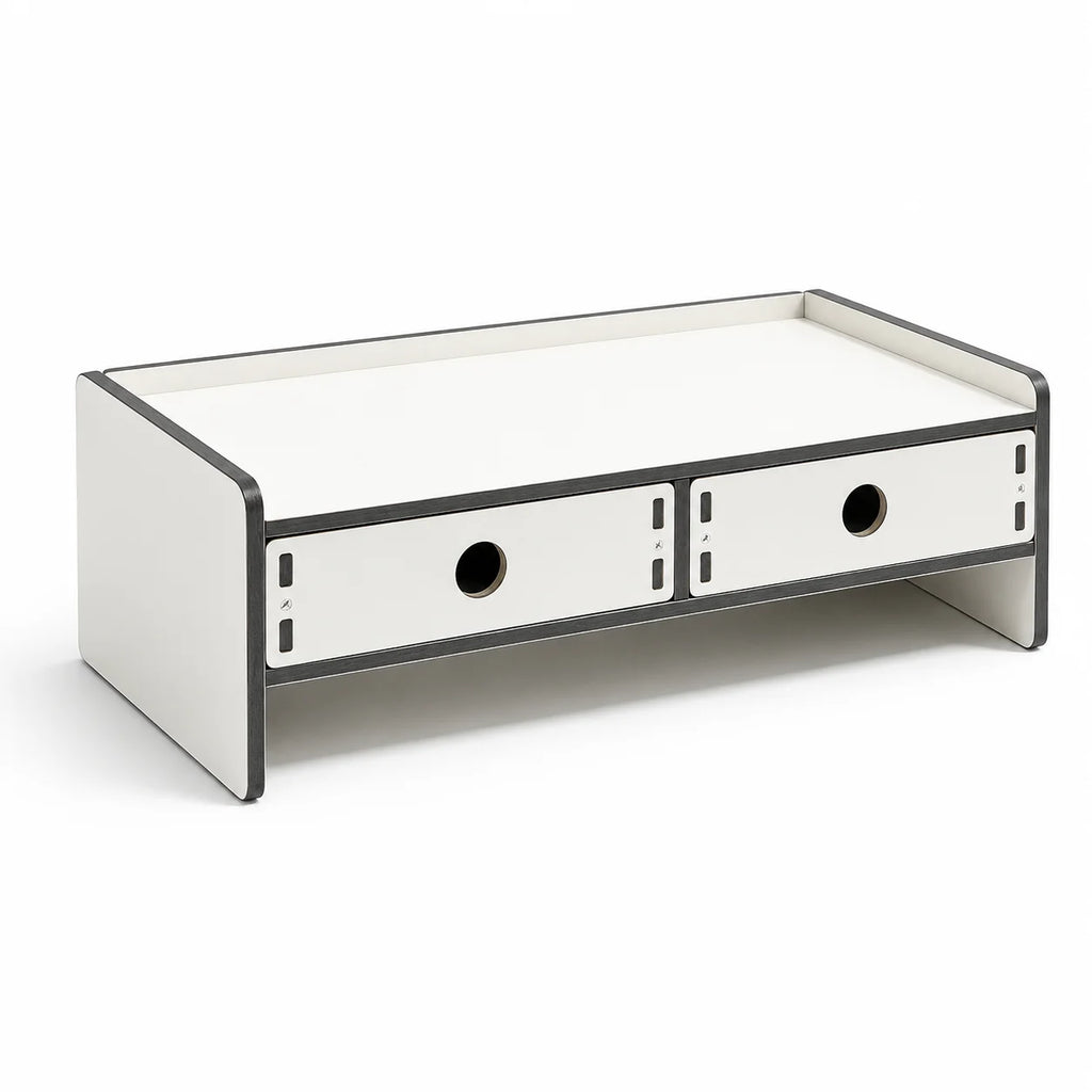 Monitor Riser with 2 Storage Drawers – Desk Organizer Stand Monitor Riser Stand Richie's