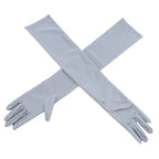 Women's Long Satin Opera Gloves for Prom, Party & Costume Satin Opera Gloves Richie's Grey One Size