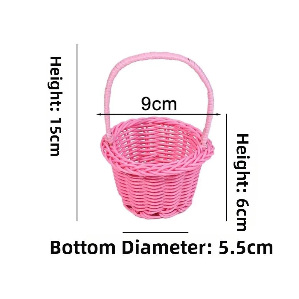 Handmade Round Wicker Basket – Hand-Woven Rattan Storage Hamper Wicker Storage Basket Richie's