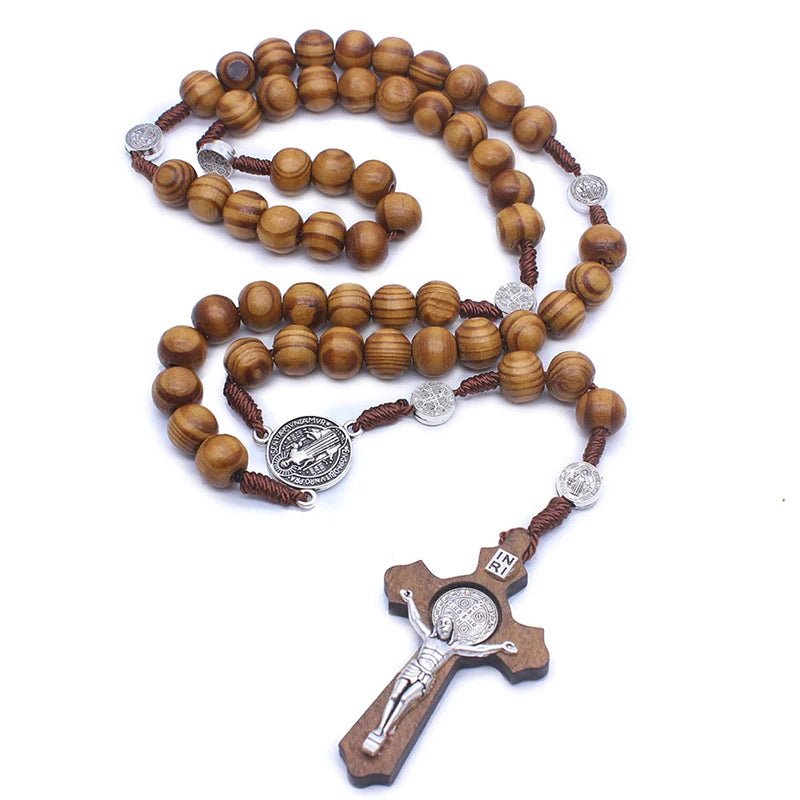 Catholic Rosary Prayer Bead Necklace with Cross Pendant Rosary Bead Necklace Richie's
