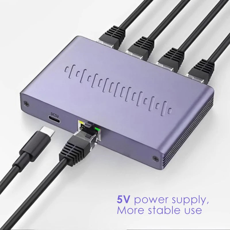 Gigabit Ethernet 1x4 Splitter RJ45 Cat6 LAN 1000Mbps Coupler Ethernet Splitter Richie's