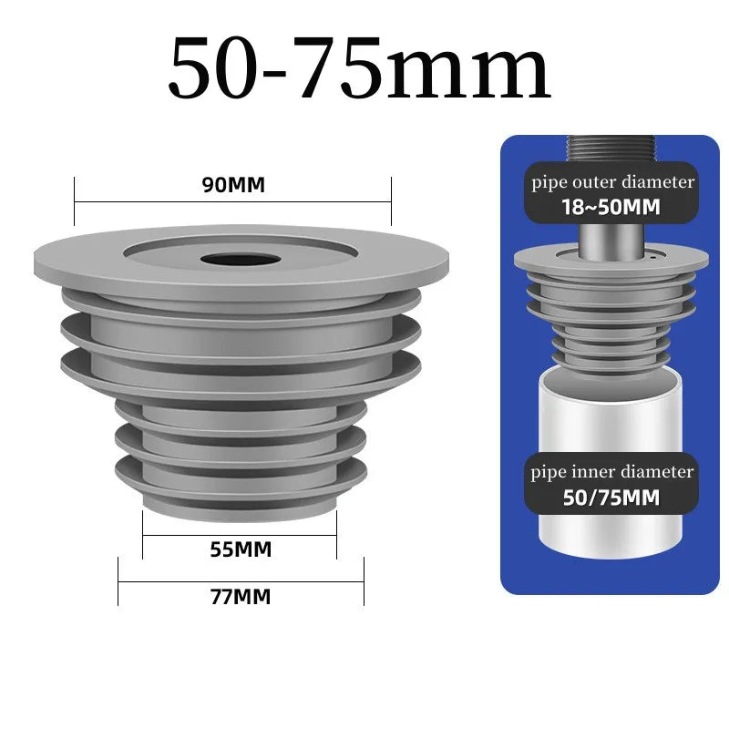 Silicone Floor Drain Sealing Ring – Anti-Odor Sewer Pipe Plug Drain Sealing Ring Richie's 50-75mm 2