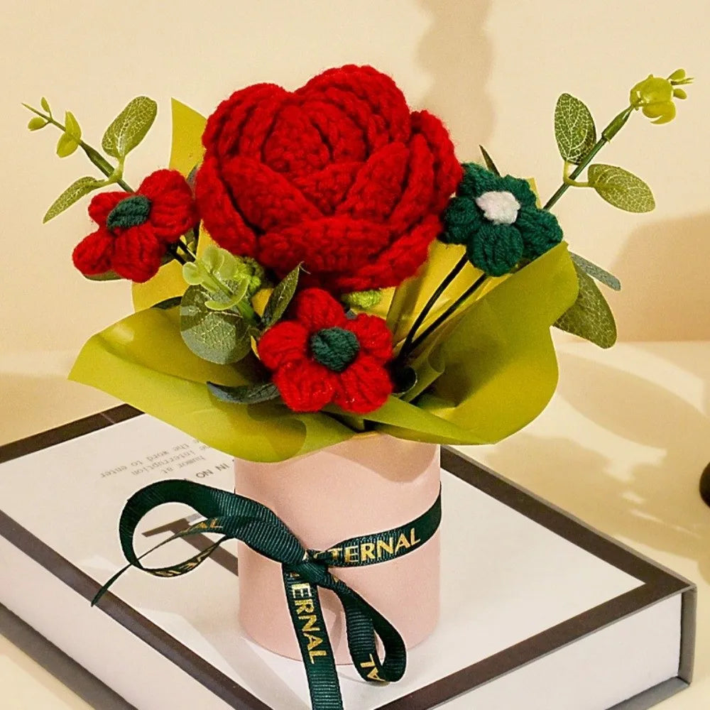 Handmade Crochet Puff Flower Bouquet – Eternal Milk Cotton Décor Crochet Flower Bouquet Richie's 07