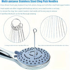10-Pc Stainless Steel Shower Head Nozzle Cleaning Needle Set Shower Cleaning Brush Richie's