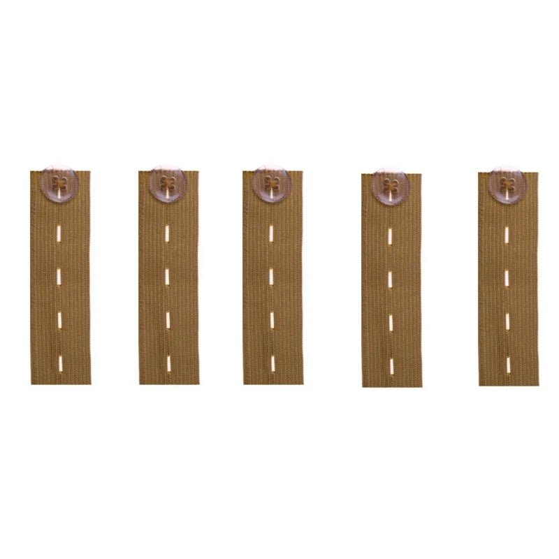 5-Pack Jeans Waist Extender Buckles – Adjustable Elastic Waist Extender Buckles Richie's brown