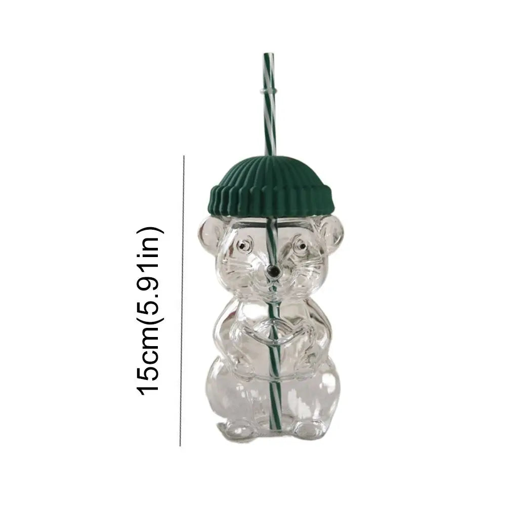 Mouse Glass Cup with Lid & Straw – Cute Borosilicate Mug Glass Novelty Mug Richie's