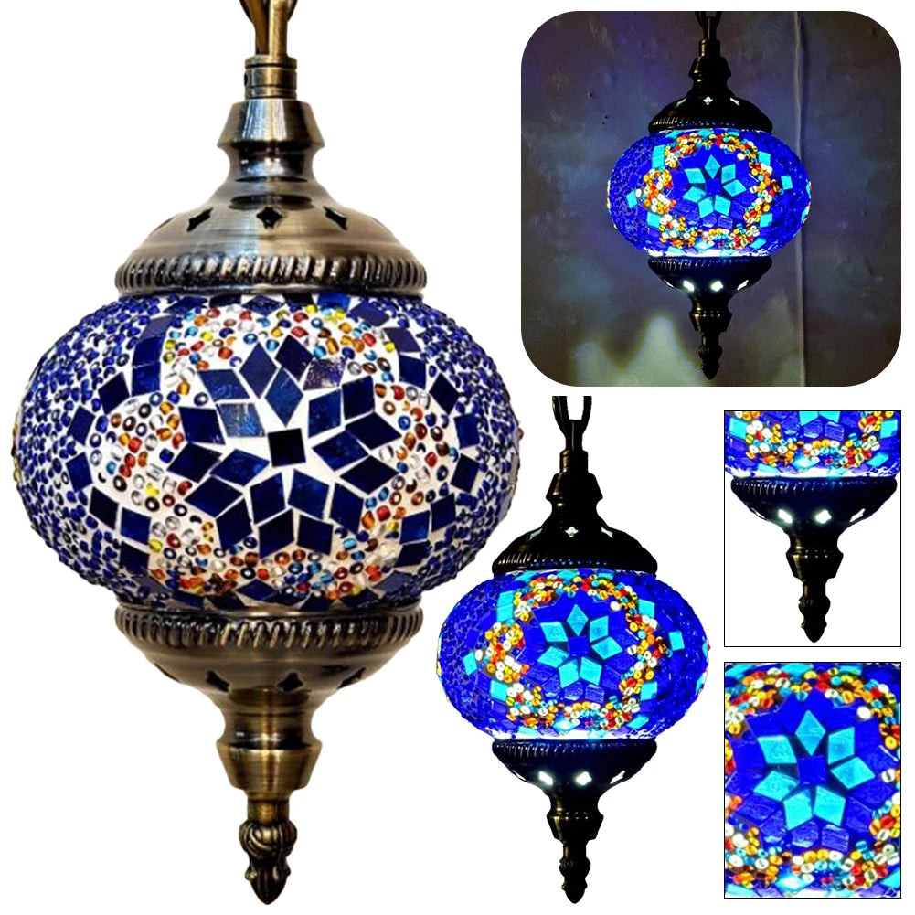 Turkish Mosaic Pendant Light – Handcrafted Glass Globe Chandelier Mosaic Pendant Light Richie's
