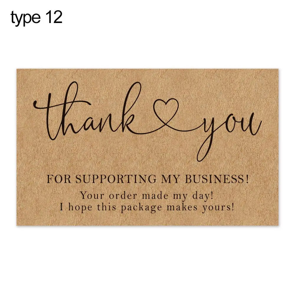 Kraft Paper Thank You Cards for Small Business – 30 Pack Thank You Cards Richie's type 12