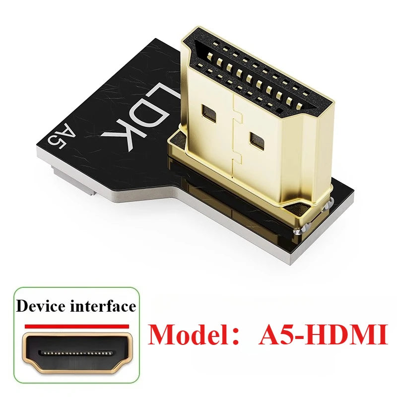 Raspberry Pi 4 Micro HDMI FFC Flat Cable 90° 20-Pin FPV HDMI FFC Cable Richie's HDMI (A5)