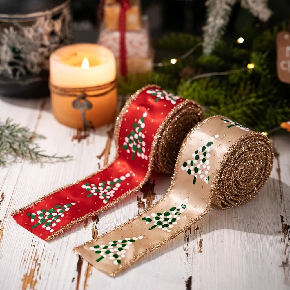 Gold Christmas Tree Ribbon – DIY Fabric Bow & Swirl Décor Christmas Ribbon Richie's