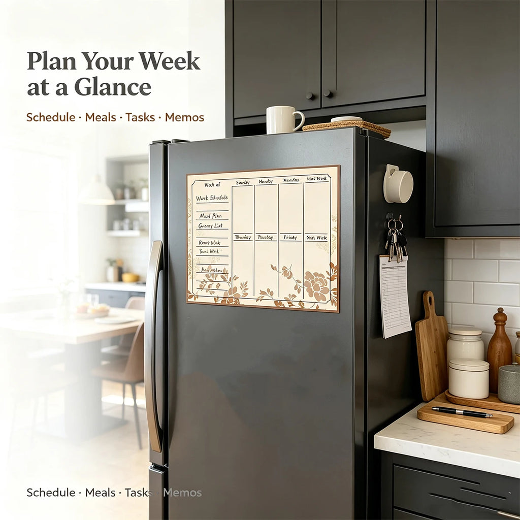 Vintage Floral Magnetic Fridge Calendar – Dry Wipe Board Magnetic Fridge Calendar Richie's