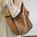 Crochet Tote Bag – Hollow Knit Women's Shoulder Handbag Crochet Tote Bag Richie's