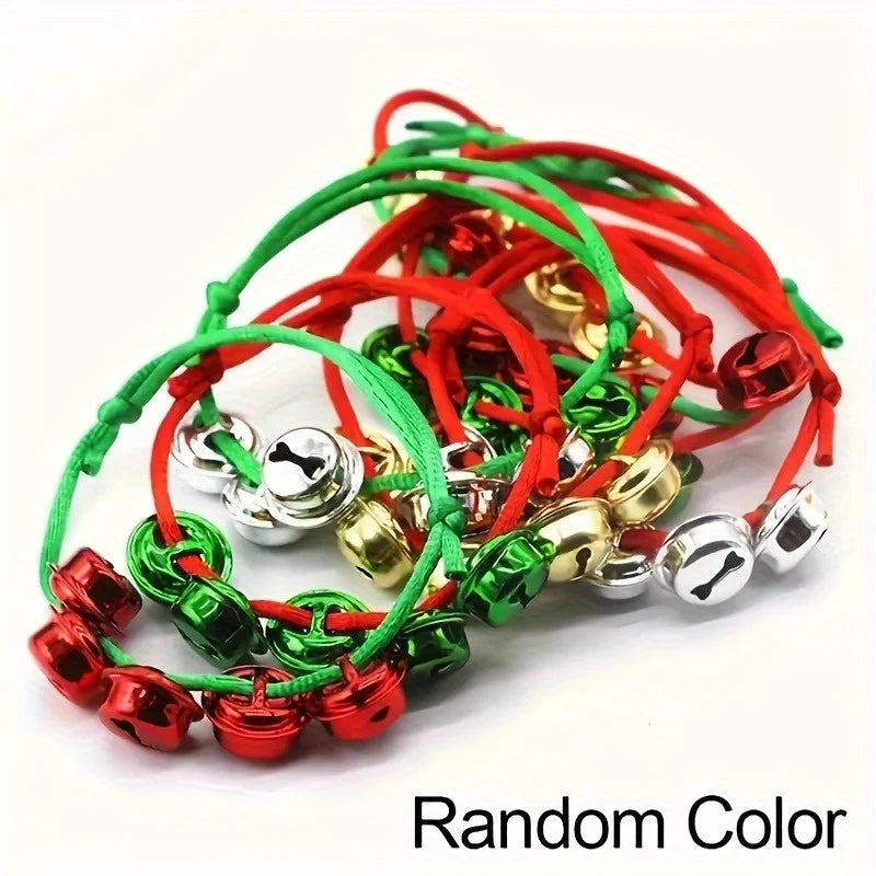 Adjustable Christmas Bell Charm Bracelet Set | Holiday Gift Charm Bracelet Set Richie's random color 3pcs