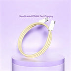 60W PD USB-C to USB-C Nylon Braided Cable – 6 Colors | FUCHU USB-C Charging Cable Richie's