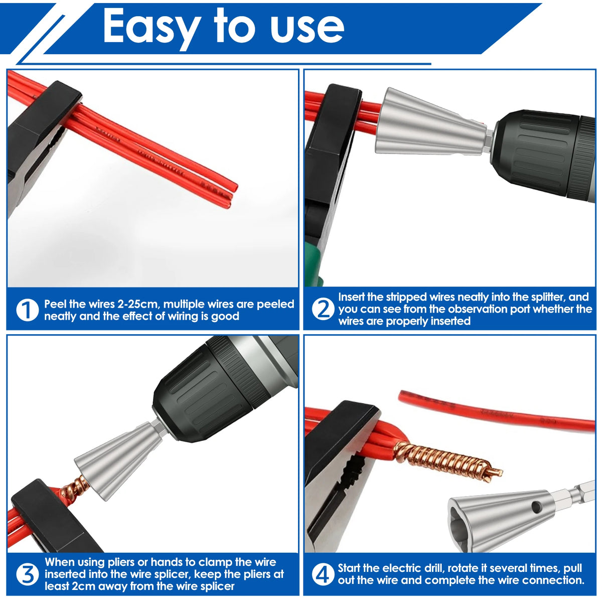 Wire Twisting Tool Stainless Steel – Electric Drill 2/4 Pcs Wire Twisting Tool Richie's