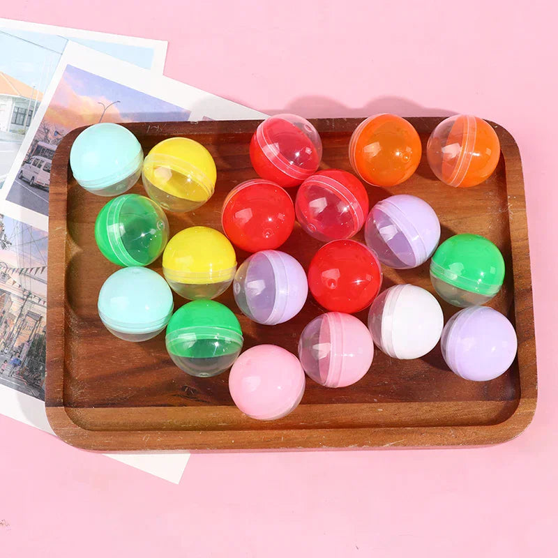 100Pcs Empty Toy Vending Capsules Half Clear Half Color 28–38mm Toy Vending Capsules Richie's