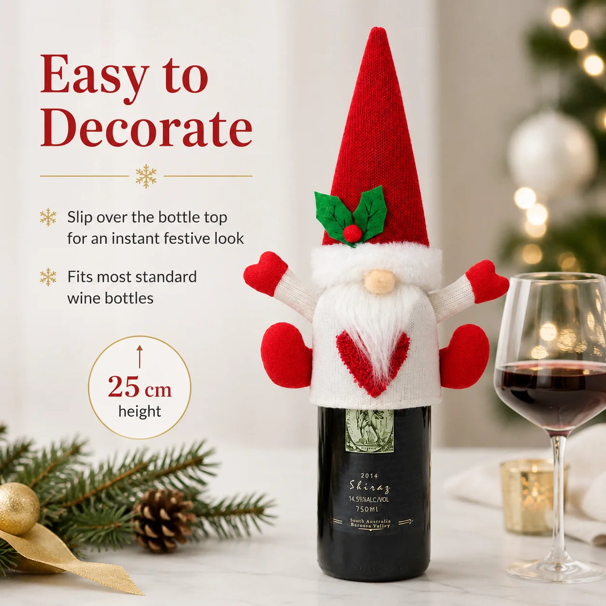 Christmas Wine Bottle Covers – Festive Sleeve Set of 2 Holiday Bottle Covers Richie's