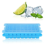 2-Pack Stackable 36-Grid Silicone Ice Cube Tray with Lid Silicone Ice Cube Tray Richie's Blue