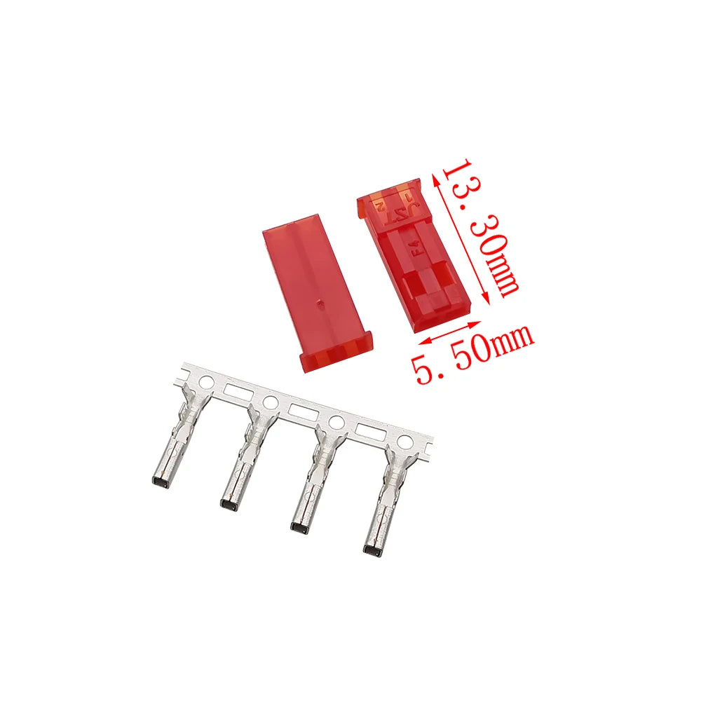 Red JST SYP 2-Pin 2.54mm Connector Kit – Male Female Crimp Electrical Connector Kit Richie's