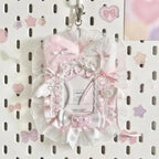 Sweet Plush Lace Photocard Holder with Bowknot Pendant Photocard Holder Richie's