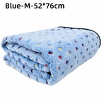 Ultra-Soft Coral Fleece Pet Blanket for Cats & Dogs | 3 Sizes Pet Bed Blanket Richie's Blue-M