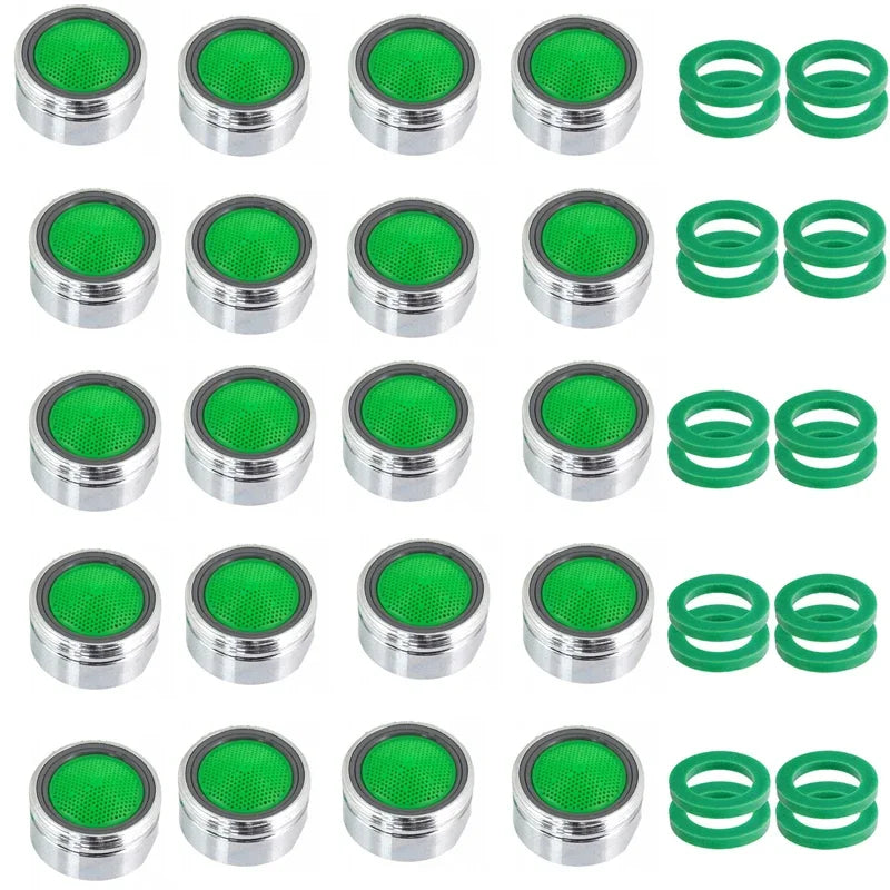 20 Pcs Brass Faucet Aerator Water Saving Anti-Splash Bubbler Faucet Aerator Richie's brass green-20