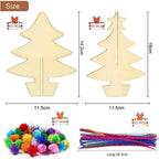 70-Piece DIY Wooden Christmas Tree Craft Set – Paint & Build DIY Wood Craft Kit Richie's 70pcs(1set)