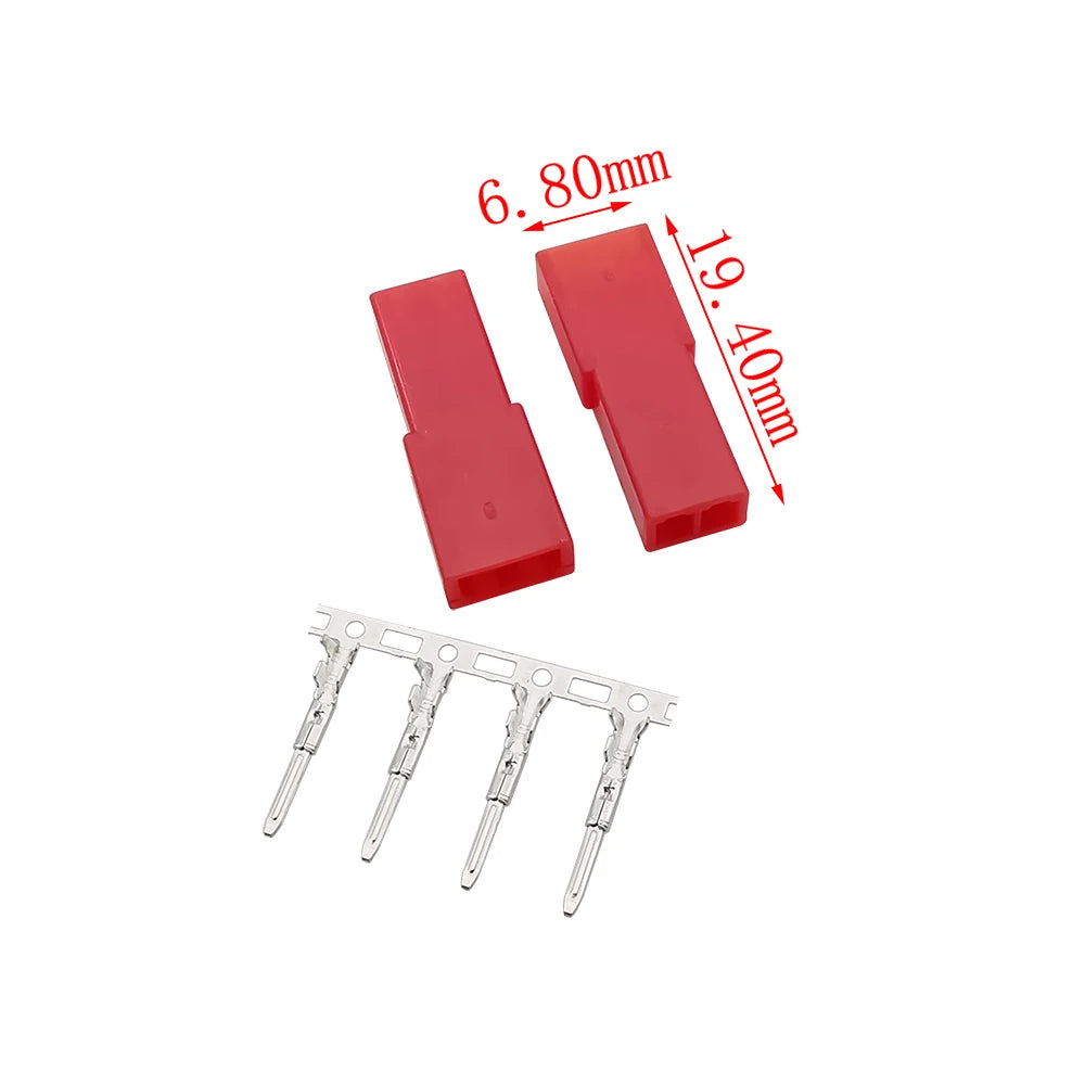 Red JST SYP 2-Pin 2.54mm Connector Kit – Male Female Crimp Electrical Connector Kit Richie's